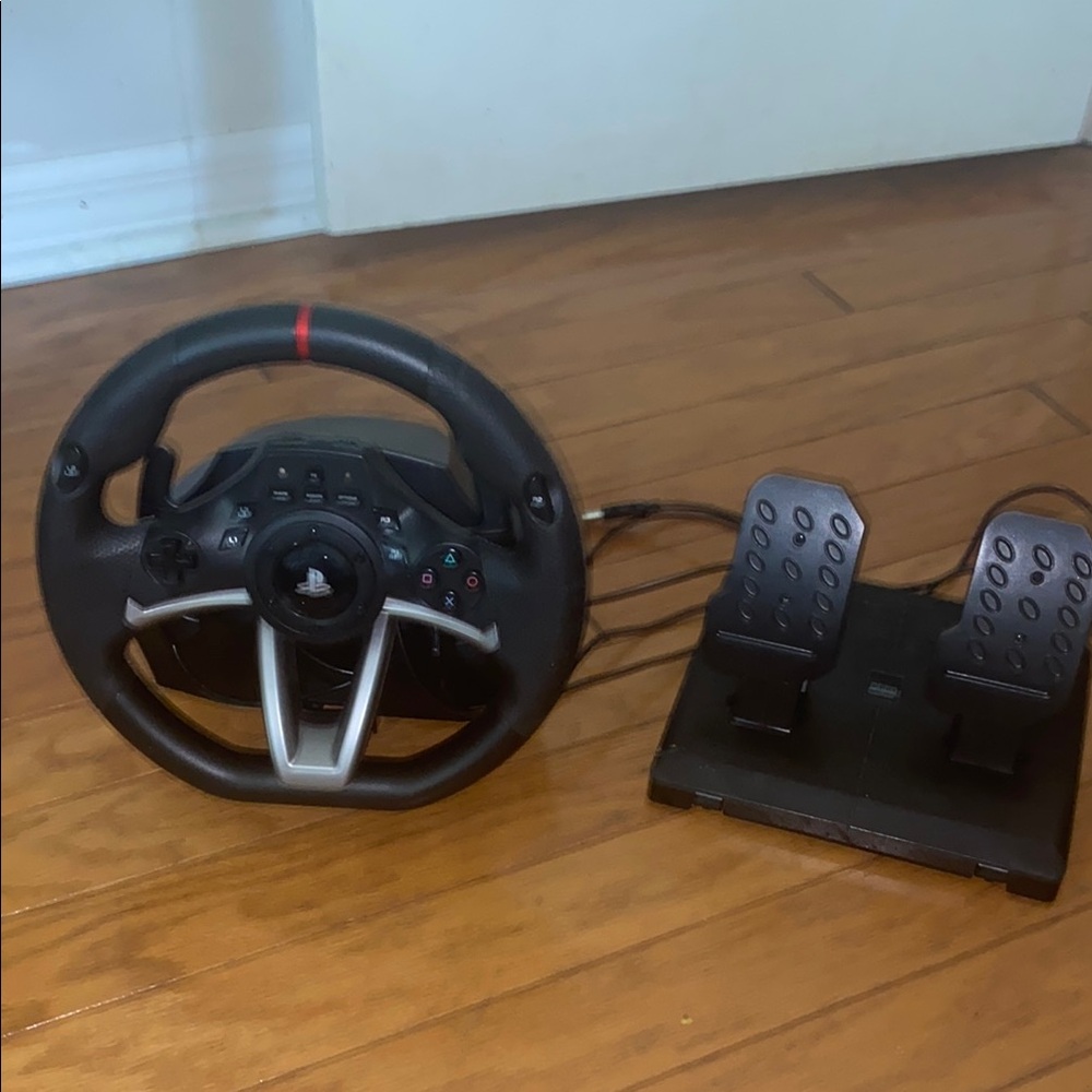 Sony Black and Silver Racing Wheel with Pedals